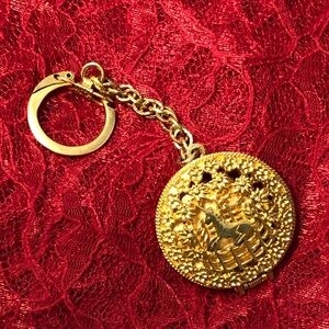 Max Factor perfume Gold Keychain with unicorn Design : Rare :